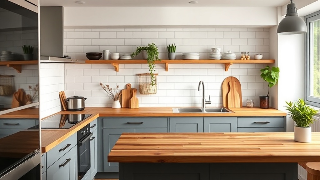 Moderne Küche mit weißer Quarzarbeitsplatte, flächenbündigem Induktionskochfeld und schlichter Nischenrückwand
