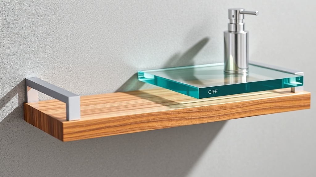 Verschiedene Materialien für Badregale: Aluminium, Teak, Edelstahl, Glas